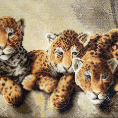фото: картина для вышивки крестом Леопарды