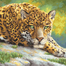 фото: картина для вышивки крестом, Peaceful Jaguar Мирный Ягуар
