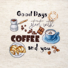 фото: картина для вышивки крестом, Coffee Time Время для кофе