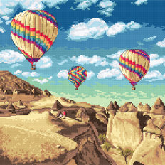 фото: картина, вышитая крестом, Воздушные шары