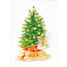 фото: картина, вышитая бисером, Рождественская ёлка