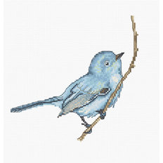 фото: картина, вышитая крестиком, Певчая птица