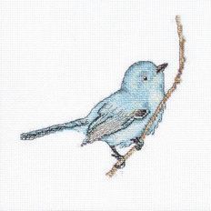 фото: картина, вышитая крестиком, Певчая птица