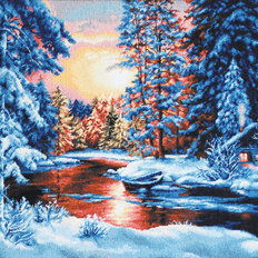 фото: картина для вышивки крестом, Зимний пейзаж