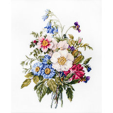 фото: картина для вышивки крестиком Букет летних цветов