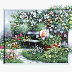 фото: картина для вышивки крестиком Цветущий сад