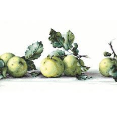 фото: картина, вышитая бисером, Натюрморт с яблоками