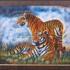 Набор для вышивки бисером Туманное утро Тигры