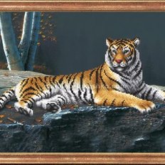 Схема для вышивки бисером Ночной тигр