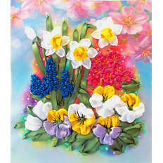 фото: набор для вышивки лентами Первоцветы