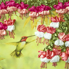 фото: набор для вышивки лентами Фуксия и колибри