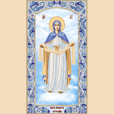 изображение: схема для вышивки бисером иконы Покров Пресвятой Богородицы