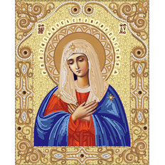 изображение: схема для вышивки бисером иконы Божией Матери Умиление, Серафимо-Дивеевская