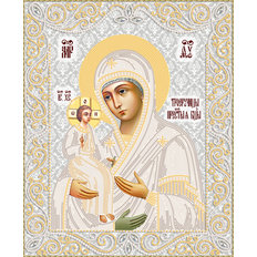 изображение: Икона Божия Матерь Троеручица, вышитая бисером
