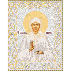 изображение: икона Св. Блж. Матрона Московская, вышитая бисером (серебро)