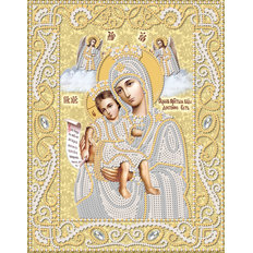 изображение: икона Богородицы Достойно есть (Милующая), вышитая бисером (золото)