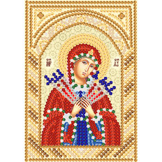 Схема для вышивки бисером Богородица Семистрельная