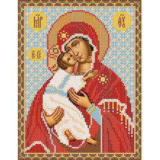 изображение: икона для вышивки бисером Богородица Владимирская