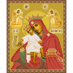 изображение: схема для вышивки бисером Икона Богородица Милующая (Достойно есть)