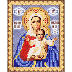изображение: икона для вышивки бисером Леушинская икона Божией Матери («Аз есмь с вами, и никтоже на вы»)