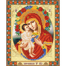 изображение: икона для вышивки бисером Жировицкая икона Божией Матери