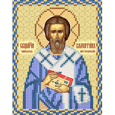изображение: именная икона для вышивки бисером Сщмч., епископ Валентин Интерамский