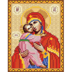 изображение: икона для вышивки бисером Богородица Владимирская