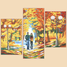 Схема для вышивки бисером Осенняя палитра, полиптих из 3 частей