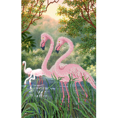 фото: картина для вышивки бисером Фламинго