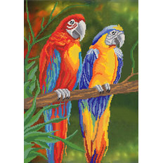фото: картина для вышивки бисером Яркие птицы