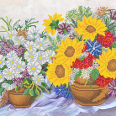 Схема для вышивки бисером Яркие цветы