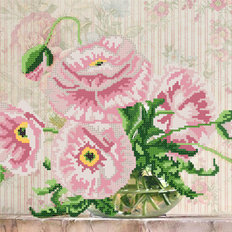 фото: схема для вышивки бисером Розовые маки