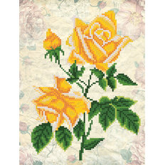 фото: картина для вышивки бисером Винтаж. Желтые розы