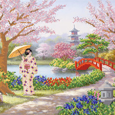 Схема для вышивки бисером Сад цветущей сакуры