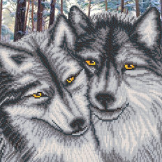 Схема для вышивки бисером Пара волков