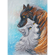 фото: картина для вышивки бисером, Два волка