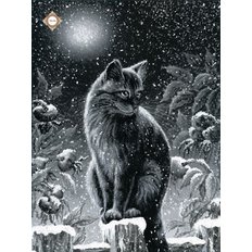 фото: схема для вышивки бисером Черный кот
