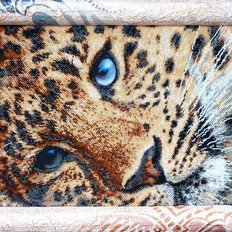 Схема для вышивки бисером Золотой леопард