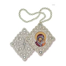 изображение: икона для вышивания бисером на пластиковой канве, Икона Образ Пресвятой Богородицы Казанской