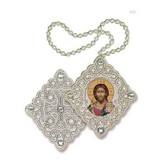 изображение: икона для вышивания бисером на пластиковой канве, Икона Образ Господа Иисуса Христа