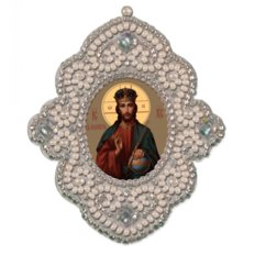 изображение: икона для вышивания бисером на пластиковой канве Господь Вседержитель
