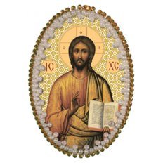 изображение: икона для вышивания бисером на пластиковой канве Христос Спаситель
