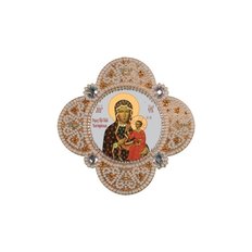изображение: икона для вышивания бисером на пластиковой канве Богородица Ченстоховская
