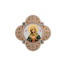 изображение: икона для вышивания бисером на пластиковой канве Богородица Умиление