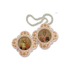 изображение: икона для вышивания бисером на пластиковой канве, Икона Богородица Достойно Есть - Св Николай Чудотворец