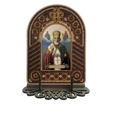 изображение: икона для вышивания бисером на пластиковой канве, Икона Святой Николай Чудотворец