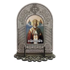 изображение: икона для вышивания бисером на пластиковой канве, Икона Святой Николай Чудотворец