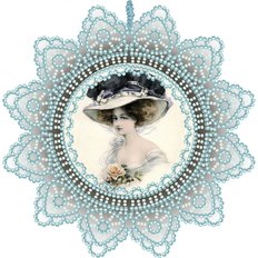 изображение: картина для вышивания бисером на пластиковой канве "Дама"