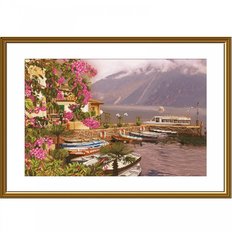 фото: картина для вышивки крестиком Озеро Гарда