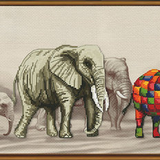 Набор для вышивки крестом Прогулка слонов